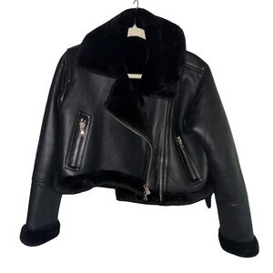 L'AGENCE Pike Shearling Leather Jacket